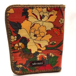 Sakroots Ereader Planner Wallet Artist Circle Orange Flower Power